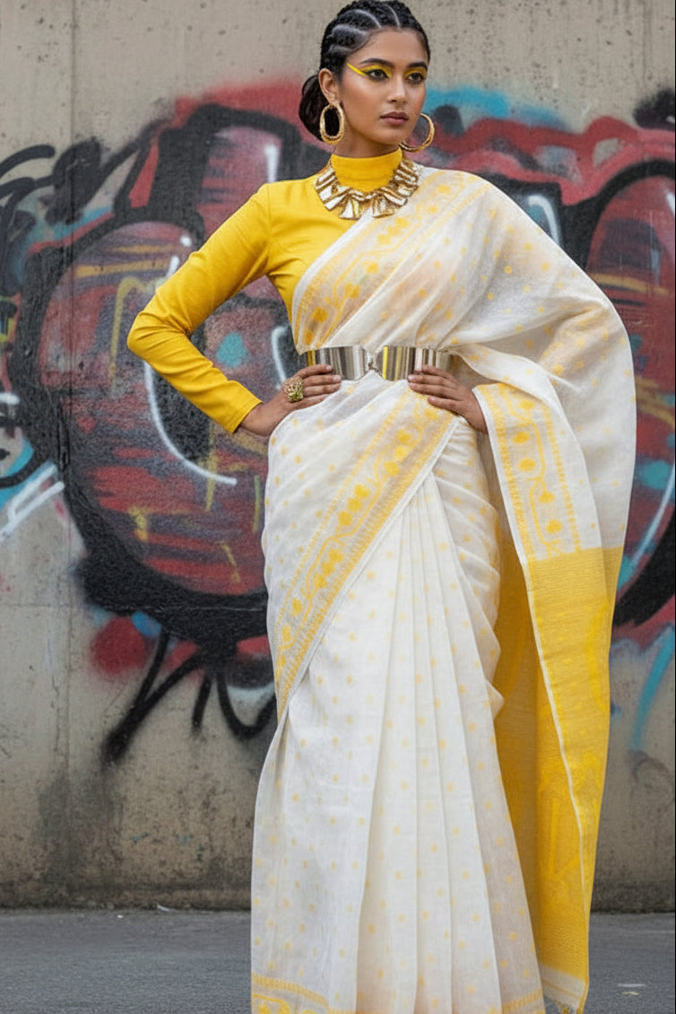 Nirob Prem Bengal Dhakai Jamdani Saree