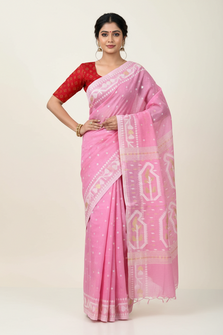 Nirob Prem Bengal Dhakai Jamdani Saree