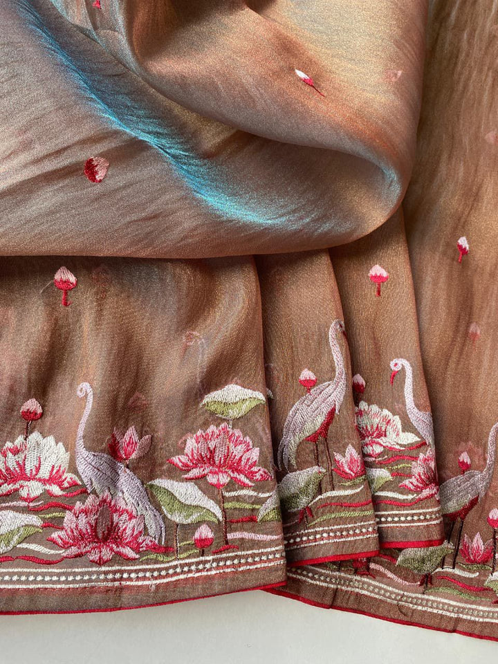 Secret Pulse Fancy Partywear Embroidery Silk Saree