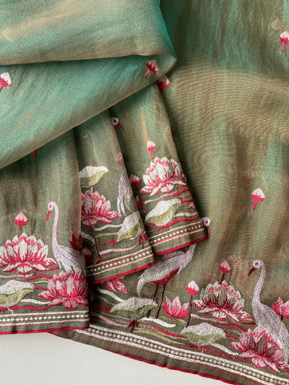 Secret Pulse Fancy Partywear Embroidery Silk Saree