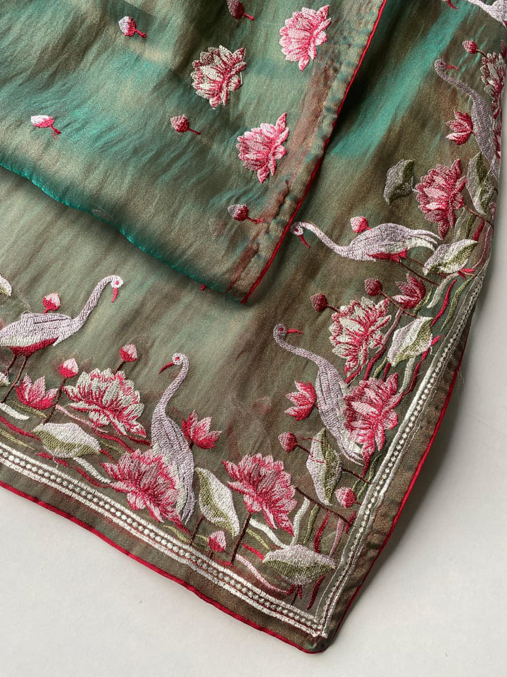 Secret Pulse Fancy Partywear Embroidery Silk Saree