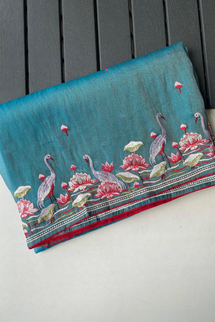 Secret Pulse Fancy Partywear Embroidery Silk Saree