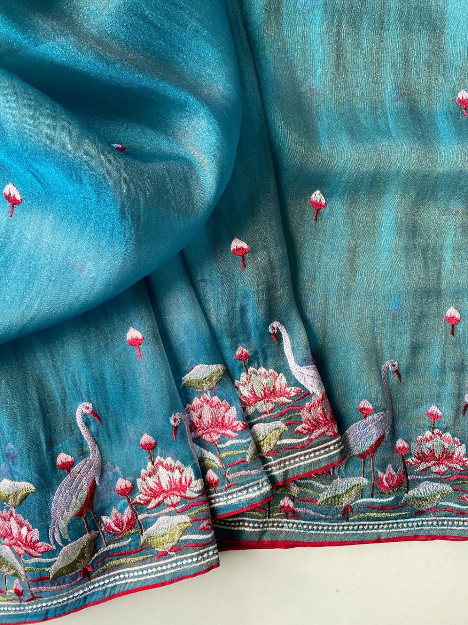 Secret Pulse Fancy Partywear Embroidery Silk Saree