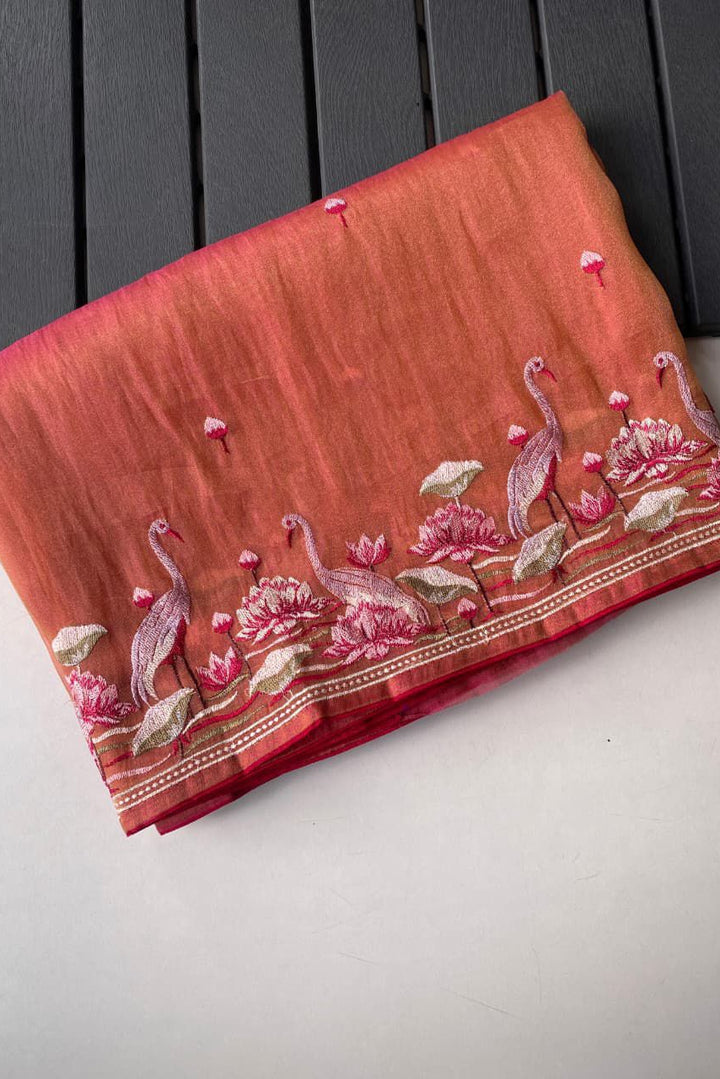 Secret Pulse Fancy Partywear Embroidery Silk Saree