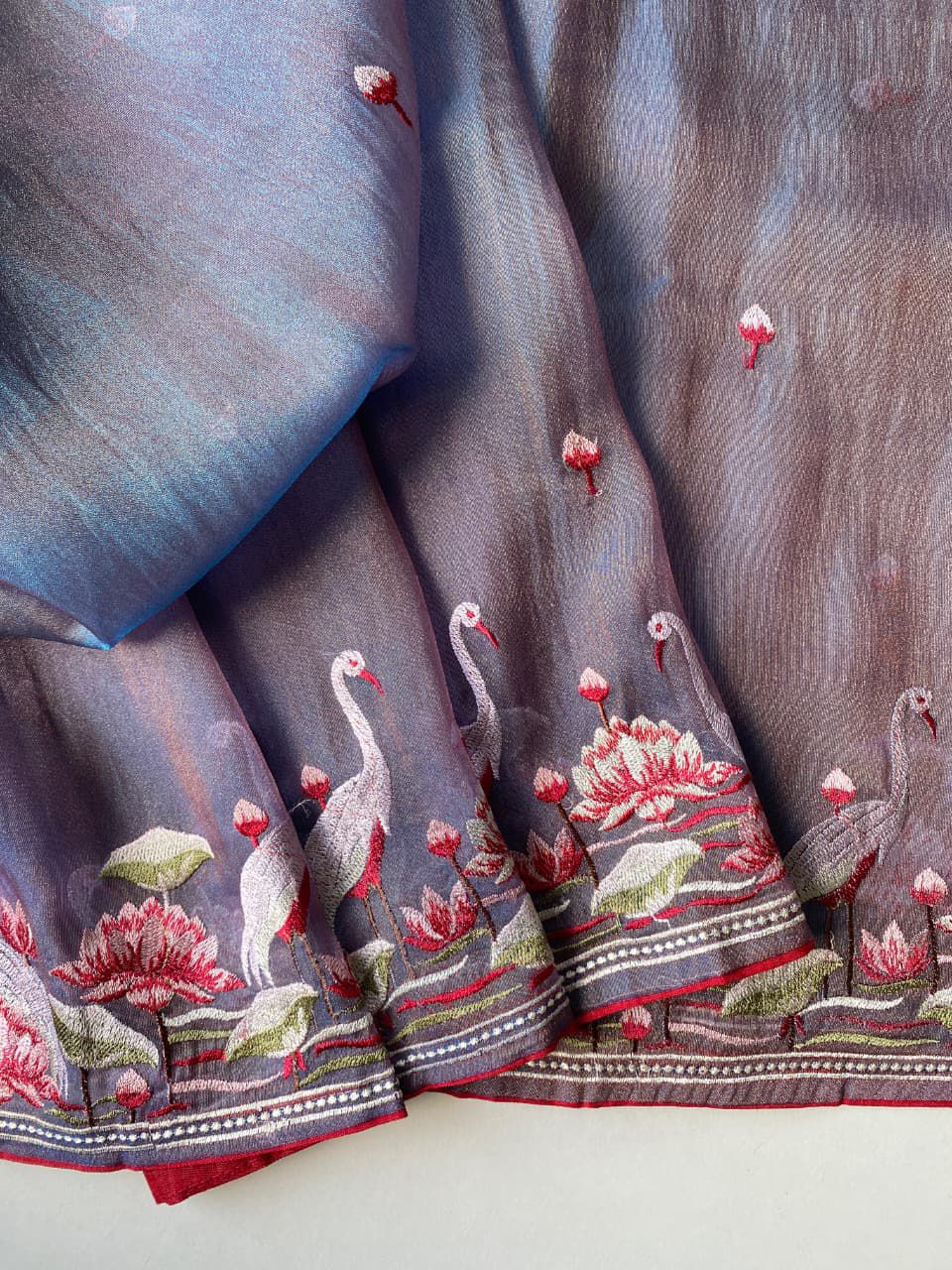 Secret Pulse Fancy Partywear Embroidery Silk Saree