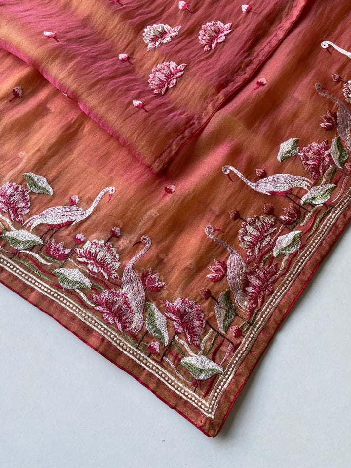 Secret Pulse Fancy Partywear Embroidery Silk Saree