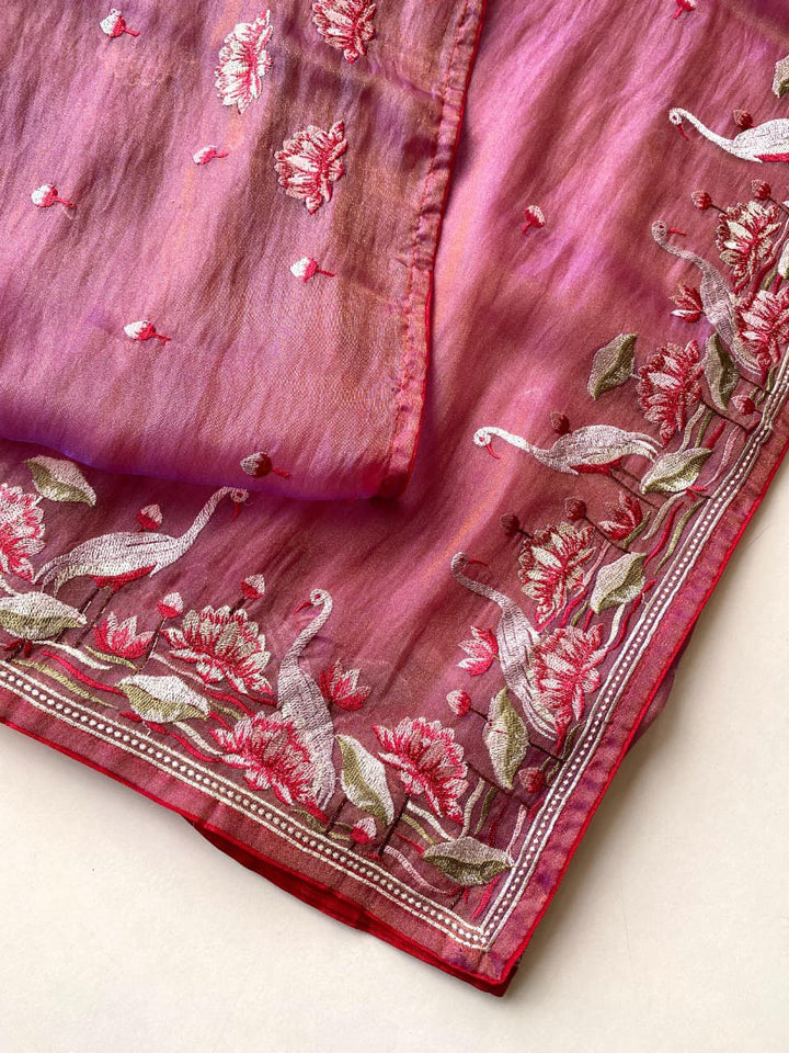 Secret Pulse Fancy Partywear Embroidery Silk Saree