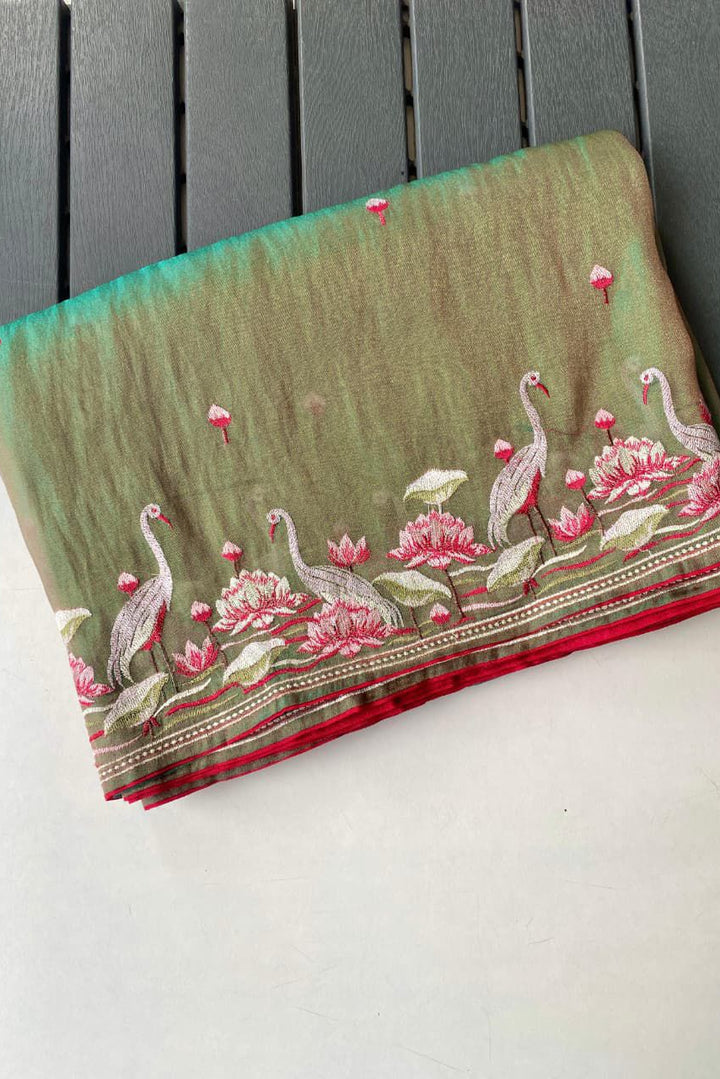 Secret Pulse Fancy Partywear Embroidery Silk Saree