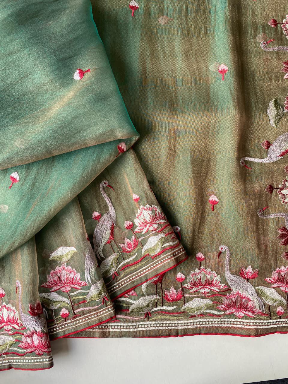 Secret Pulse Fancy Partywear Embroidery Silk Saree