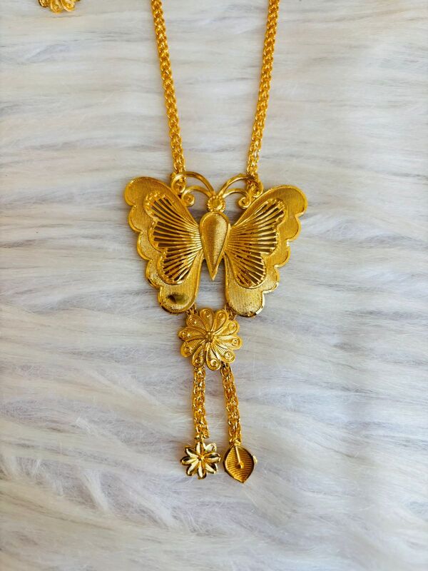 Titli-Gold Plated Long Chain With Pendant Set