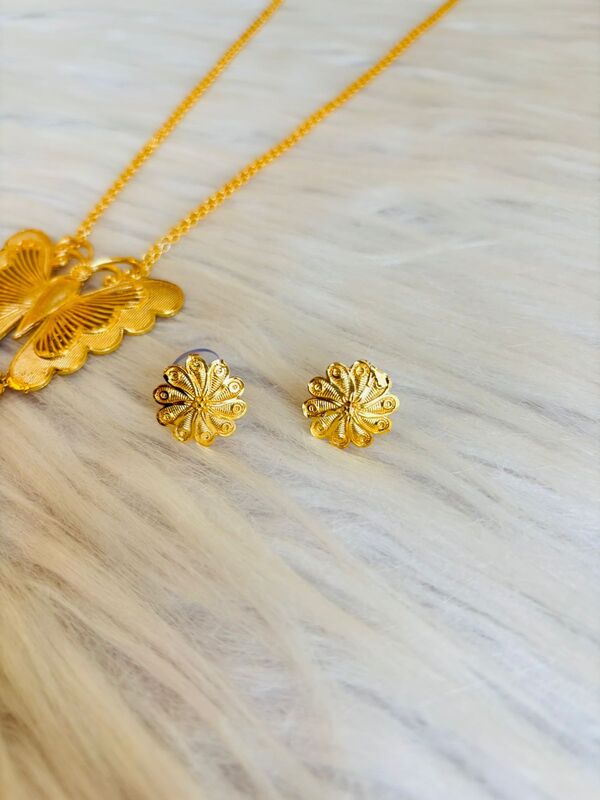 Titli-Gold Plated Long Chain With Pendant Set