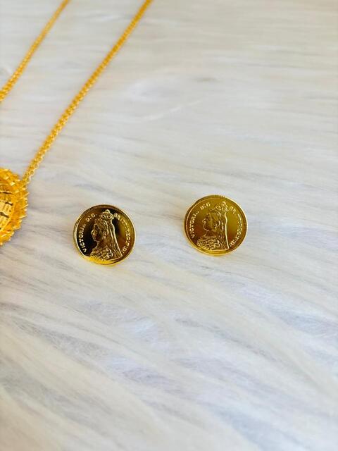 Ananta Gold Plated Gini Tie Chain With Pendant Set