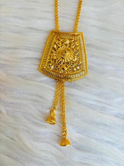 Anvika - Gold Plated Tie Chain With Pendant Set