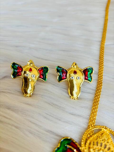 shri ganeshay namah(श्री गणेशाय नम)-Gold Plated Jewellery Set