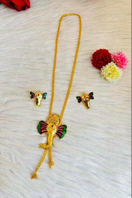 shri ganeshay namah(श्री गणेशाय नम)-Gold Plated Jewellery Set