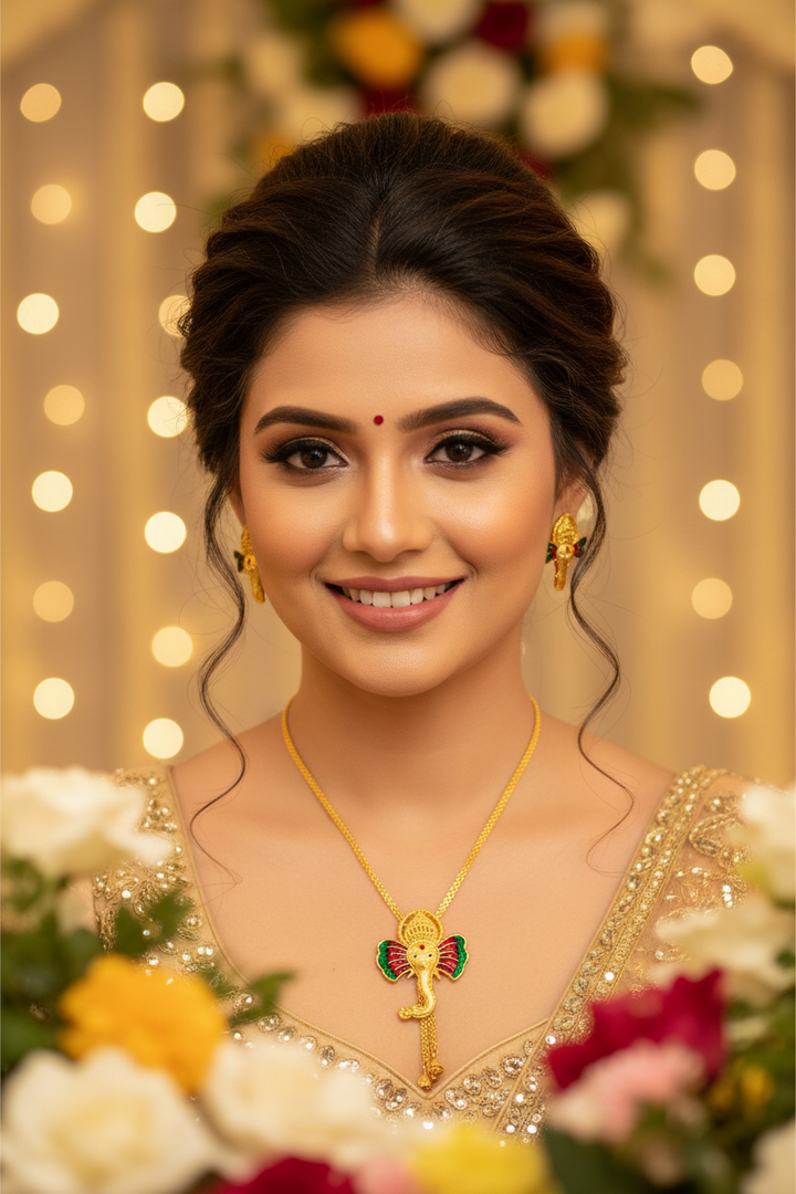 shri ganeshay namah(श्री गणेशाय नम)-Gold Plated Jewellery Set