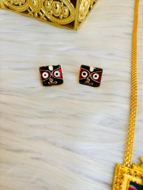 Jai Jagannath- Gold Plated Tie Chain With Pendant Set