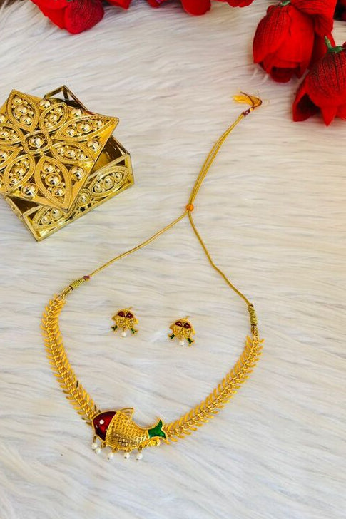 Jal Ki Rani(जल की रानी)-Gold Plated Necklace Set