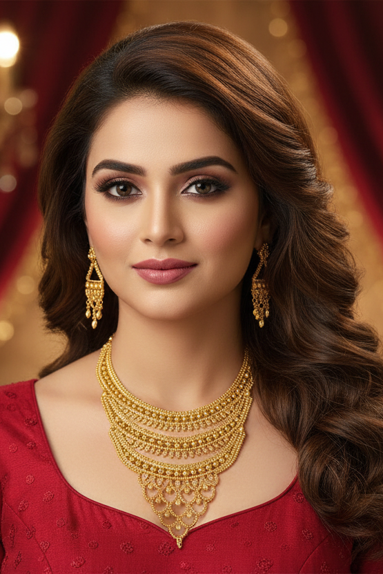 A Touch Of Shine-Statement Necklace Set(Jewellery)