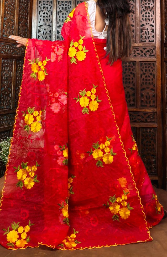 NabaTara Reshom Kota Embroidery Saree