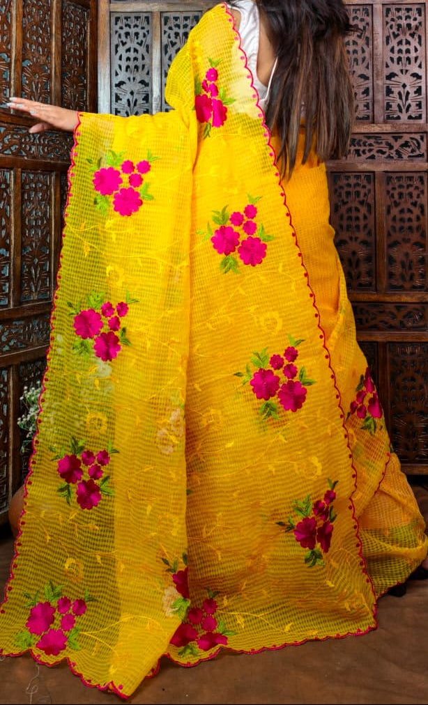 NabaTara Reshom Kota Embroidery Saree