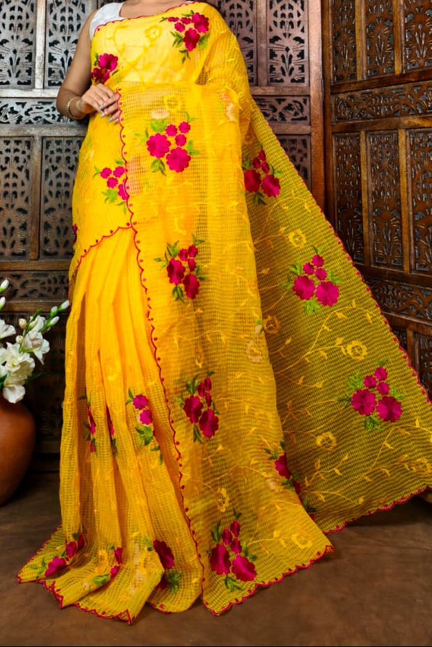 NabaTara Reshom Kota Embroidery Saree