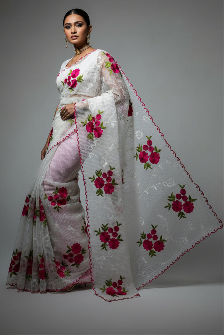 NabaTara Reshom Kota Embroidery Saree