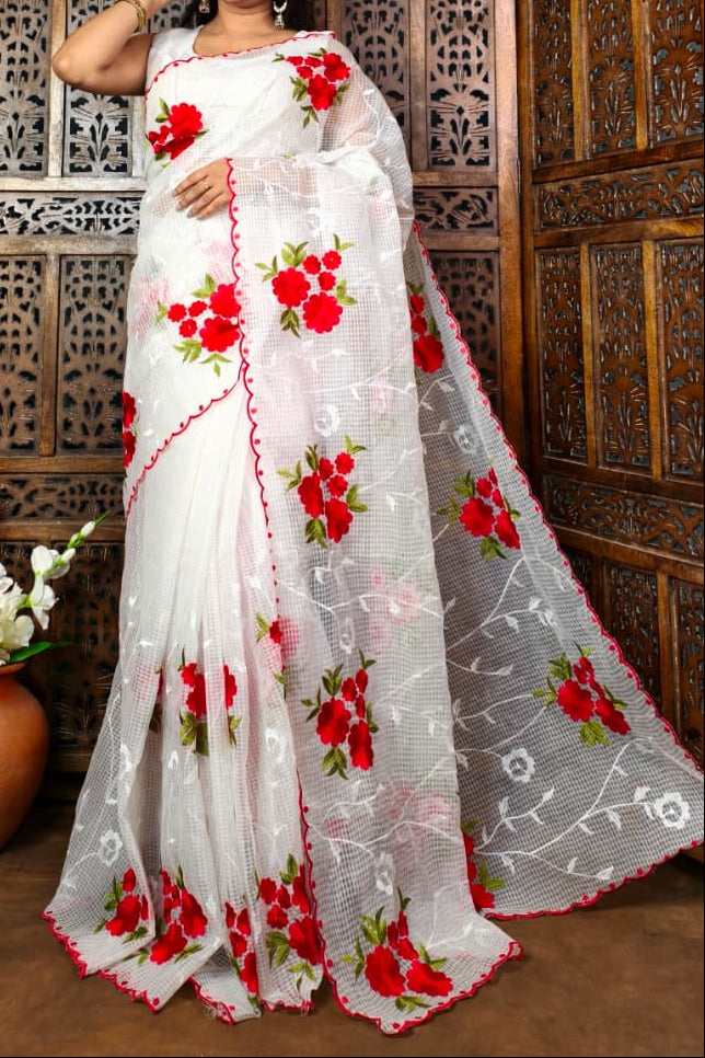 NabaTara Reshom Kota Embroidery Saree
