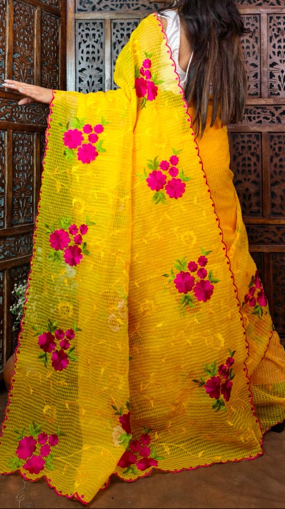 NabaTara Reshom Kota Embroidery Saree