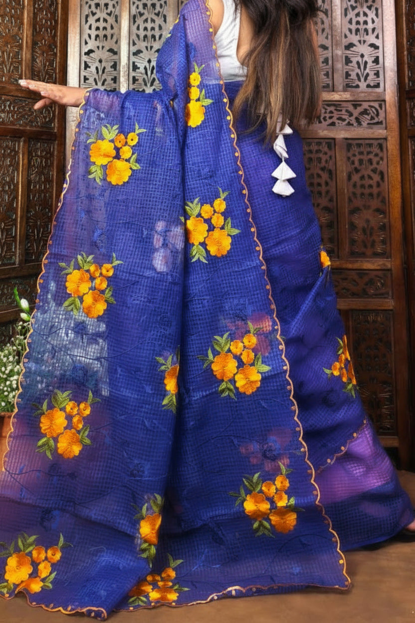 NabaTara Reshom Kota Embroidery Saree