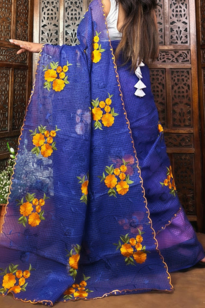 NabaTara Reshom Kota Embroidery Saree