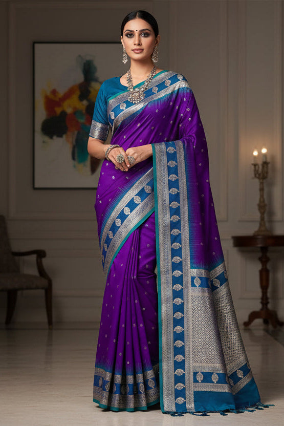Silvershine Banarasi Soft Silk Saree