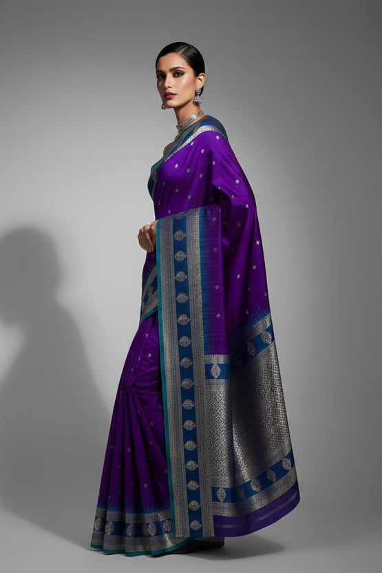 Silvershine Banarasi Soft Silk Saree