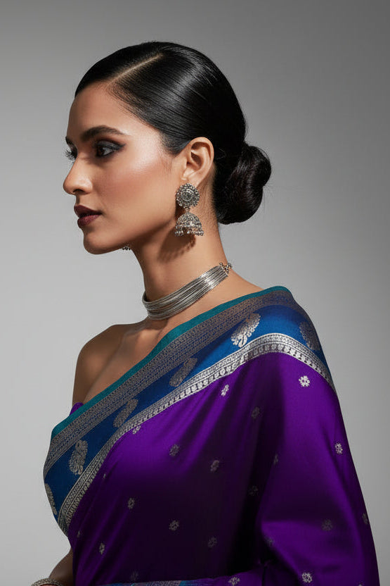 Silvershine Banarasi Soft Silk Saree