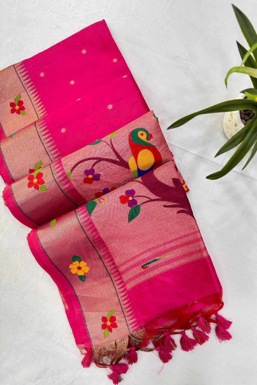 Vanya Kanti Paithani Style Tussar Silk Saree