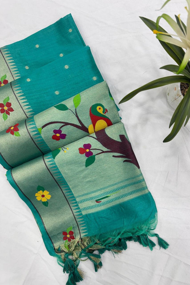 Vanya Kanti Paithani Style Tussar Silk Saree