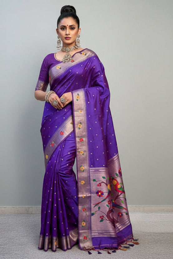 Vanya Kanti Paithani Style Tussar Silk Saree