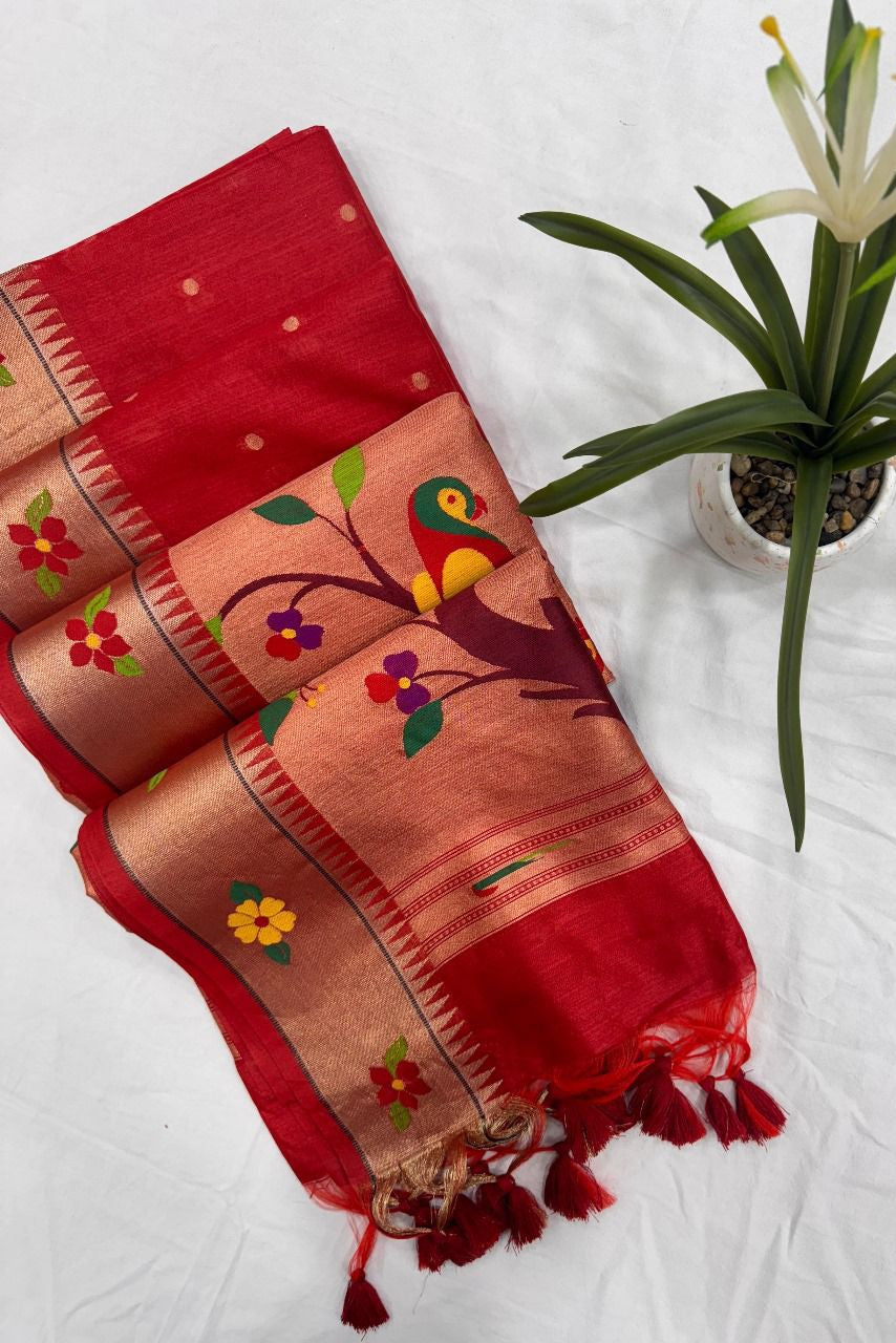 Vanya Kanti Paithani Style Tussar Silk Saree