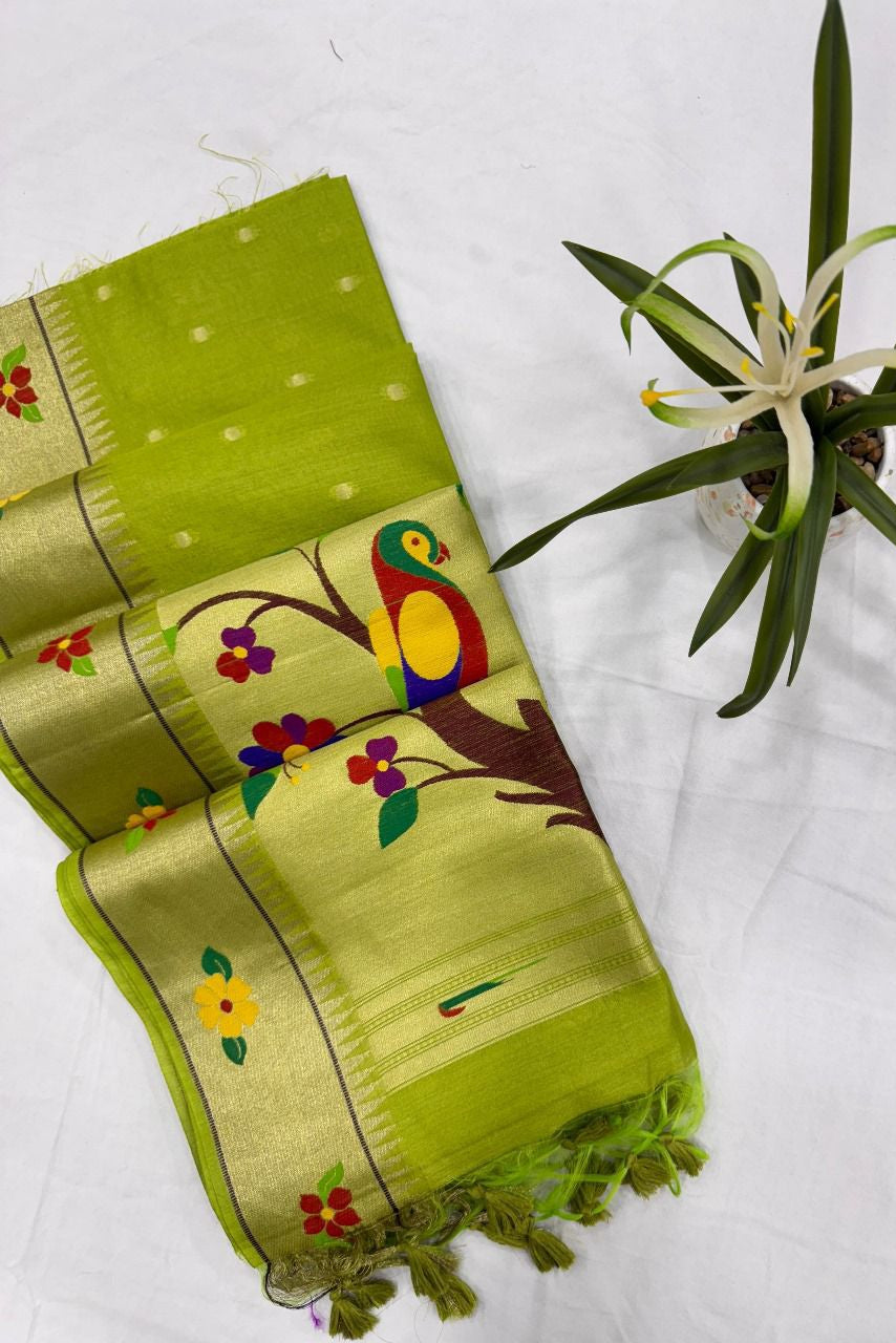 Vanya Kanti Paithani Style Tussar Silk Saree
