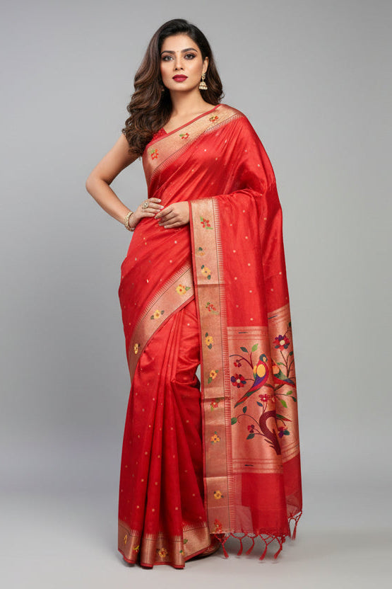Vanya Kanti Paithani Style Tussar Silk Saree