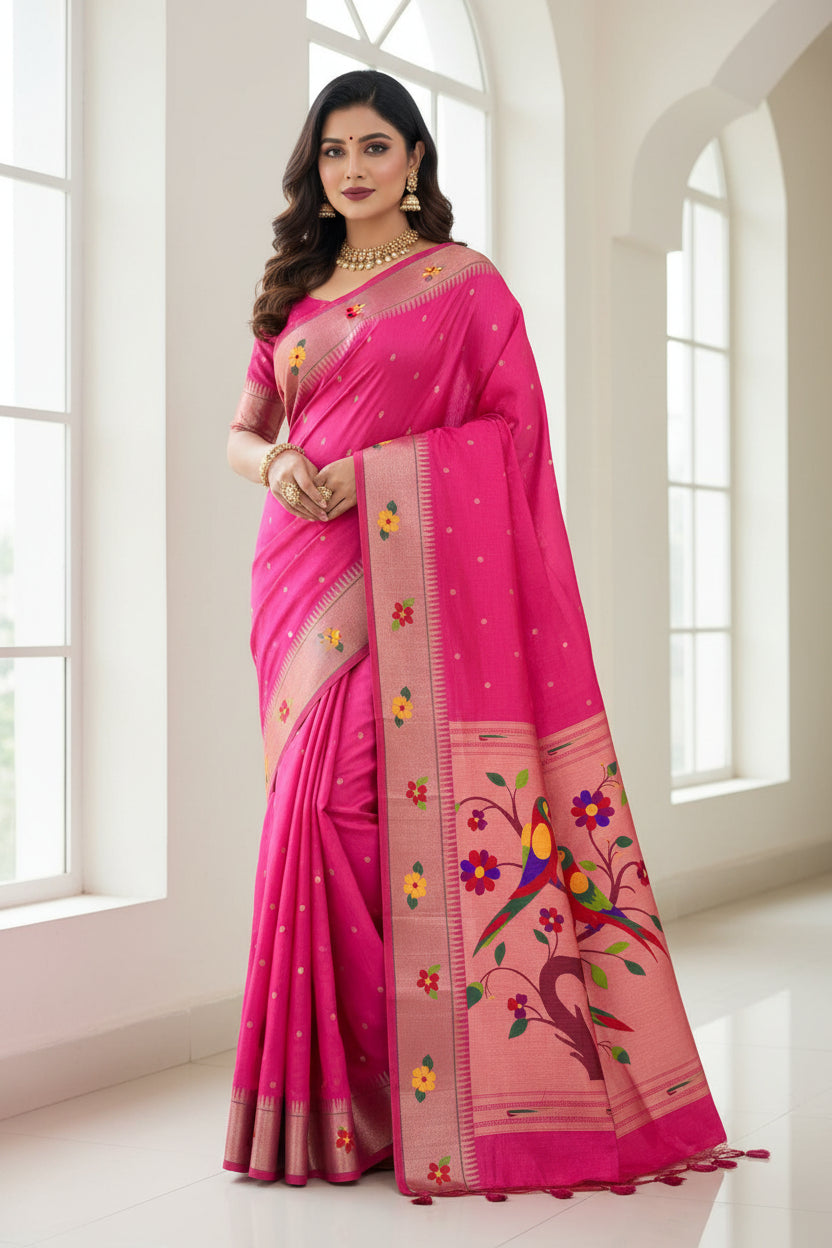 Vanya Kanti Paithani Style Tussar Silk Saree