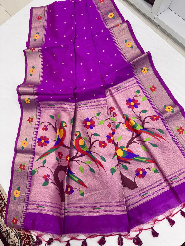 Vanya Kanti Paithani Style Tussar Silk Saree