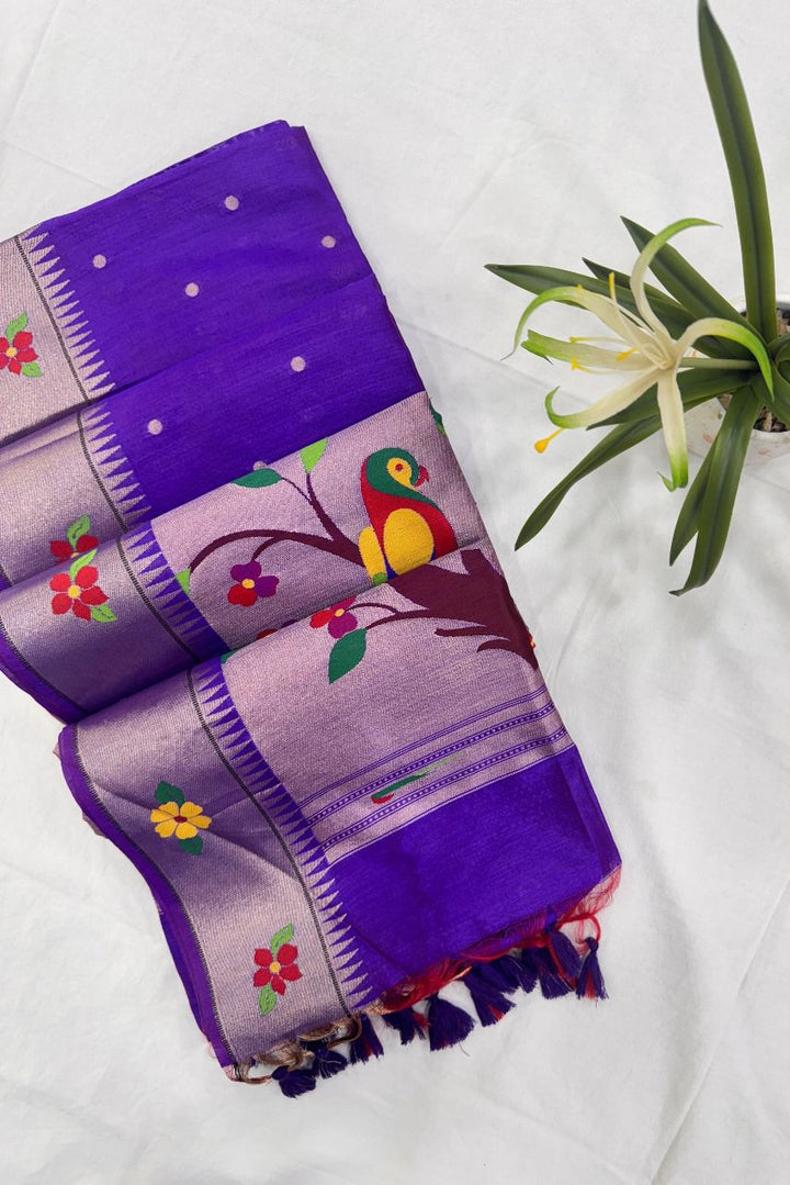 Vanya Kanti Paithani Style Tussar Silk Saree