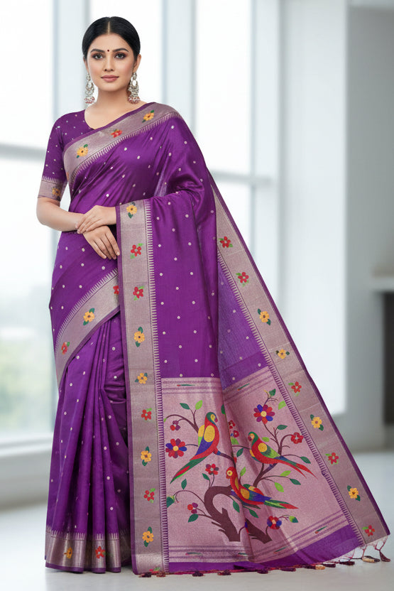 Vanya Kanti Paithani Style Tussar Silk Saree