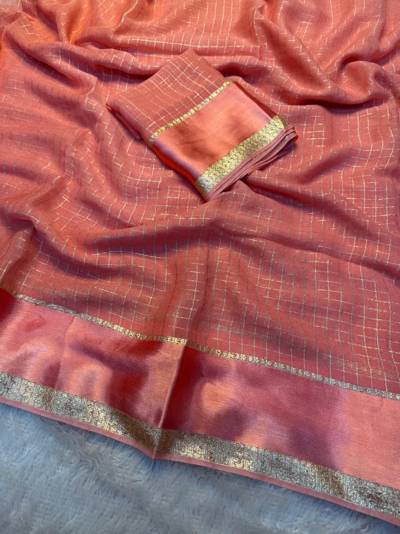 Forest Gleam Viscose Georgette Saree