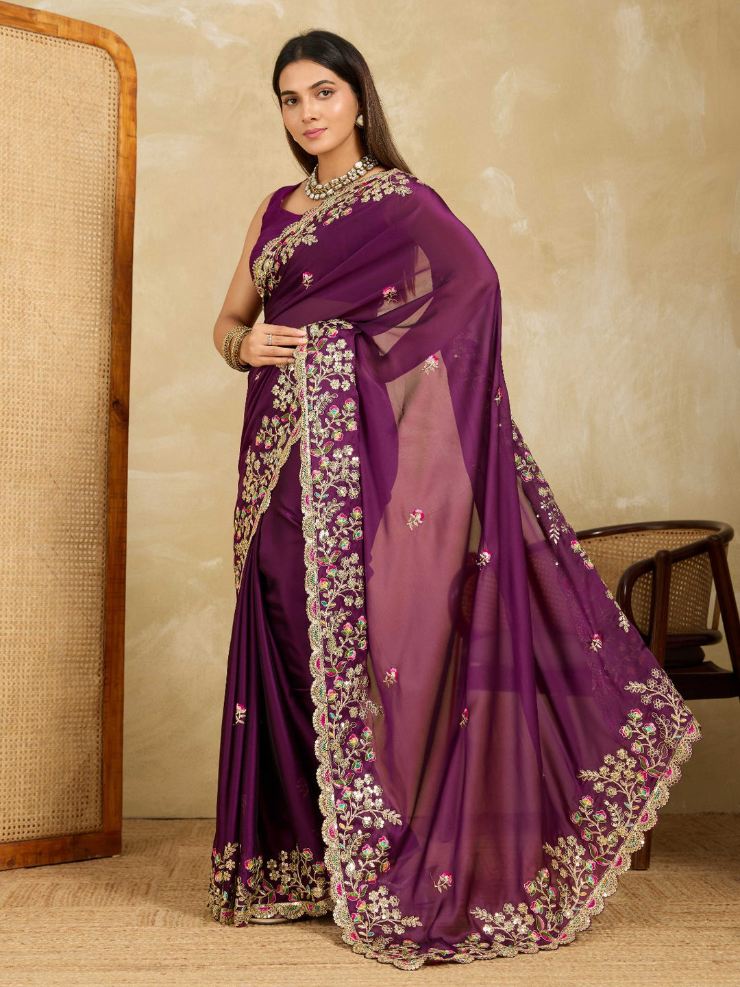 Mitti Roshni Designer Rangoli Silk Saree