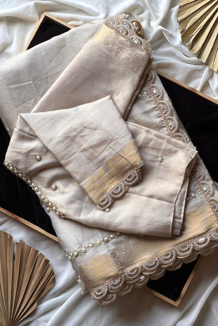 Quiet Devotion Partywear Tissue Silk Saree