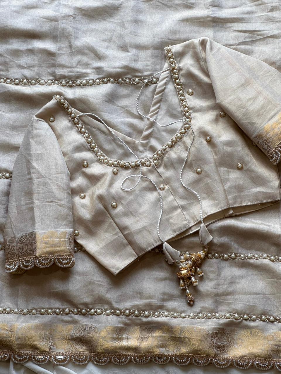 Quiet Devotion Partywear Tissue Silk Saree