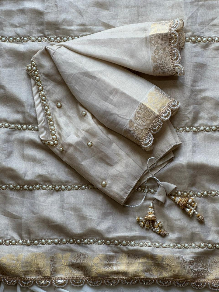 Quiet Devotion Partywear Tissue Silk Saree