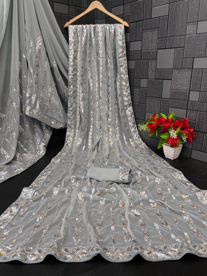 Muted Love Partywear Georgette Silk Saree